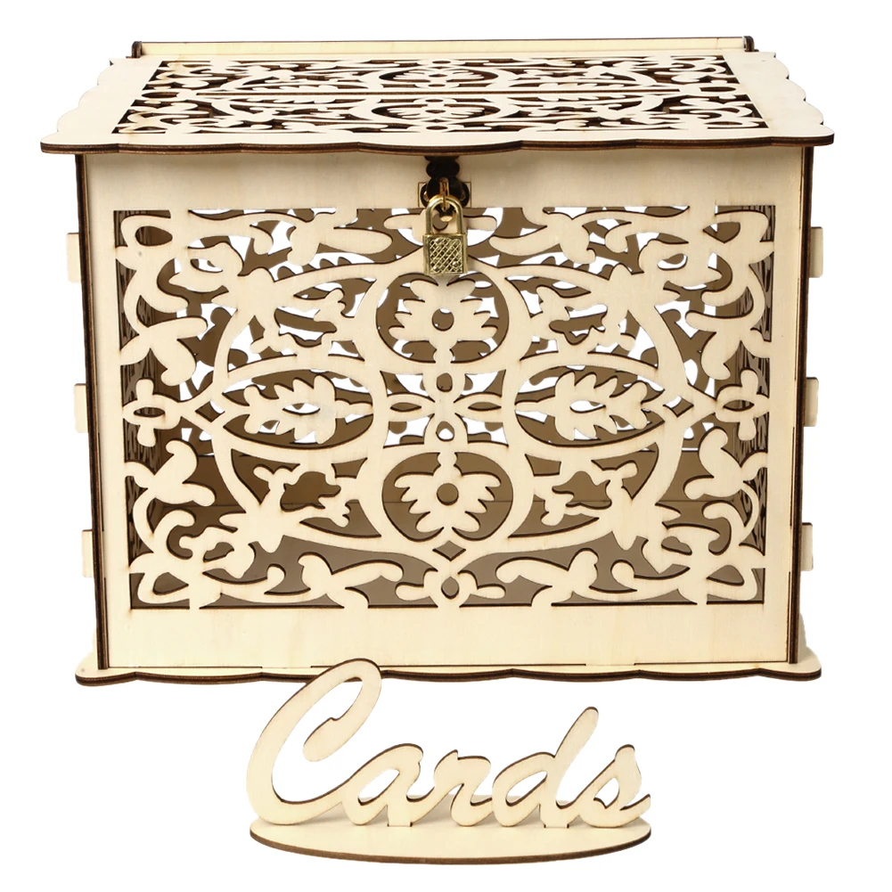 صندوق بطاقة زفاف خشبي ، بطاقات - مراجعة Wedding Card Box وسعره