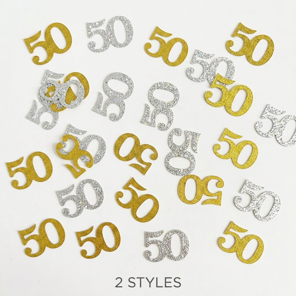 120 قطعة من قصاصات الورق الذهب - مراجعة Table Number Gold وسعره
